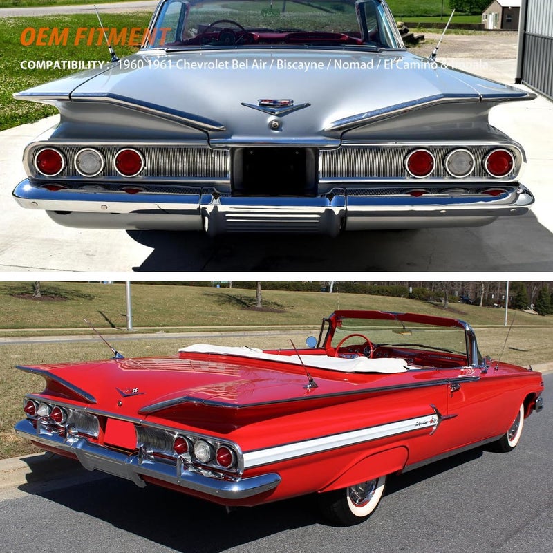 ADIIL 2PCS Rear Clear Lens Tail Light Lamp Kit For 1960 1961 Chevrolet Bel Air/Biscayne/Nomad/El Camino & Impala - Image 5